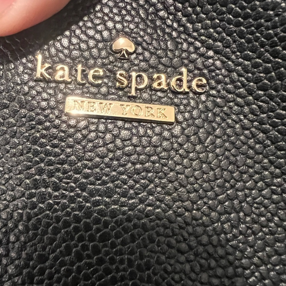 Kate Spade Black Textured Leather with Gold Accents